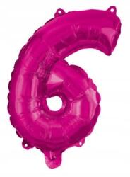 Procos Rózsaszín Hot Pink 6-os szám fólia lufi 95 cm