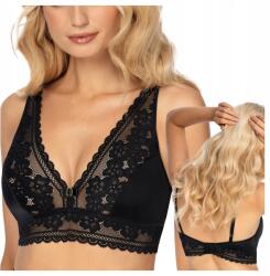 Róża Gizela Soft Bralette melltartó finom csipke előlappal, 40-es méret, fekete (Seksowny stanik koronkowy)