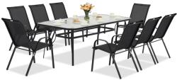 Garden Point Modena fém kerti bútor 8 személyes nagy asztallal Garden Point fekete (GAP1074)