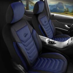 PANDA-CSC Huse auto universale Peru albastru-negru | Piele ecologică + Textil Piqué | Față 1+1, compatibile cu KIA RIO