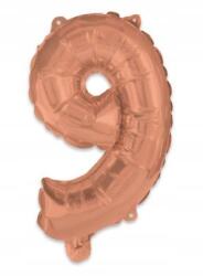  Színes Rose Gold 9-es szám fólia lufi 95 cm - allegro