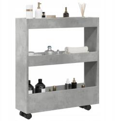 VidaXL Keskeny segédkocsi, 3 szintes, betonszürke (8721158400420)