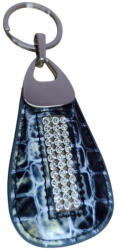 Zellia Női bőr kulcstartó kristályokkal díszítve szürke színben (z-3814-grey)