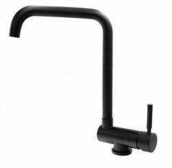 Gamma Podoki fektethető konyhai csaptelep fekete, beépíthető