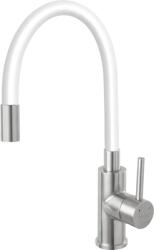 FERRO Zumba Flexibilis csövű inox csaptelep, fehér, beépíthető (5903738223794)