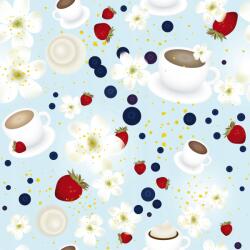 agmART Fotótapéta Kávé Eper Virágok (Fototapety agmART)