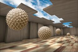 agmART fotótapéta Ég Kilátás Felhők Gömbök Deszka 200x130 (Fototapety agmART)