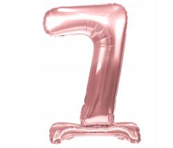 Arpex Álló fólia lufi szám 7 rózsaszín arany 90cm