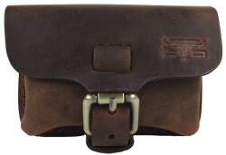 Blázek és Anni valódi bőr mini övtáska, két belső rekesszel 12*5*9 cm - Barna