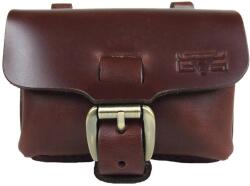 Blázek és Anni valódi bőr mini övtáska, két belső rekesszel 12*5*9 cm - Sötétbarna