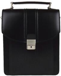 Blázek és Anni bőr oldaltáska, állítható vállpánttal 22*24 cm - Fekete