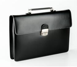 Blázek és Anni minimalista fekete bőr aktatáska gyártói garanciával 38*26 cm - Fekete