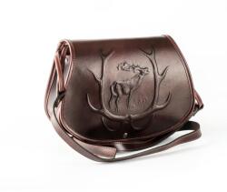 Blázek és Anni valódi bőr vadásztáska, szarvas mintás design-fedéllel 28*21 cm