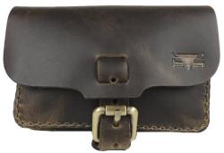 Blázek és Anni bőr fekvő övtáska, két belső rekesszel 14*6*10 cm - Barna