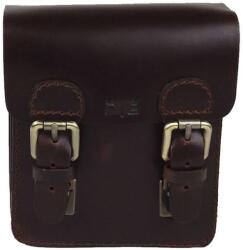 Blázek és Anni kisméretű bőr oldaltáska, belső válaszfallal, állítható hosszúfogóval 15, 5*17 cm - Sötétbarna