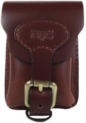 Blázek és Anni fekvő bőr övtáska, két belső rekesszel 13*9*6 cm - Sötétbarna