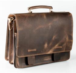 Blázek és Anni sportos bőr aktatáska, állítható vállpánttal 40*33 cm