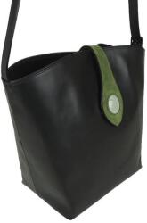 Blázek és Anni bőr női oldaltáska, könnyű záródással 38*26 cm - Zöld