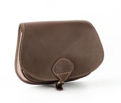 Blázek és Anni közepes méretű bőr vadásztáska, többféle bőrből 28*21 cm - Matt barna