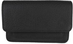 Blázek és Anni valódi bőr, patenttal záródó övtáska 16, 5*10, 5*4 cm - Fekete