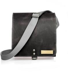 Khoani kézzel készült szürke férfi bőr oldaltáska 25*25 cm