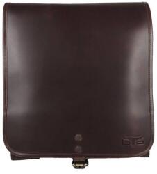 Blázek és Anni bőr oldal és vadásztáska, telefon és tolltartó rekesszel 29, 5*32 cm - Sötétbarna