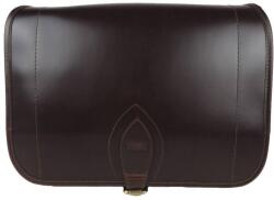 Blázek és Anni nagyméretű bőr vadásztáska, állítható hosszú fogóval 32*24 cm - Sötétbarna