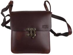 Blázek és Anni bőr mini lengőzáras férfi oldaltáska, állítható hosszúfogóval 14, 5*17 cm - Sötétbarna