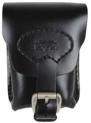 Blázek és Anni fekvő bőr övtáska, két belső rekesszel 13*9*6 cm - Fekete