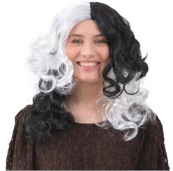 PartyPal Fekete-fehér paróka - hosszú (MEZ-5904610164242)