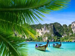 agmART Fotótapéta Táj Sziklák Csónakok Domb Víz (Fototapety agmART)