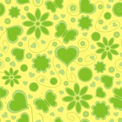 agmART Fotótapéta Szívek Virágok Pillangók Zöld (Fototapety agmART)