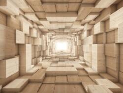 agmART Fotótapéta Absztrakt Alagút Fa Barna Deszka (Drukator Fototapety)