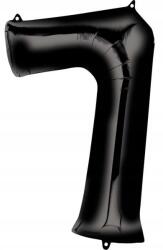 Amscan Fekete Black óriás szám fólia lufi 7-es, 88x55 cm