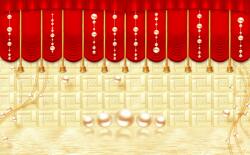 agmART fotótapéta Arany Bőr Gömbök 3D Függöny 395x280 (Fototapety agmART)