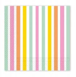 GoDan Színes Pastel Stripes szalvéta 20 db-os 33x33 cm Fsc