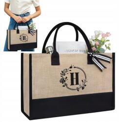  Női Kézitáska Vászon Táska H Betű Shopper Vászon Válltáska (231114XF03-12)