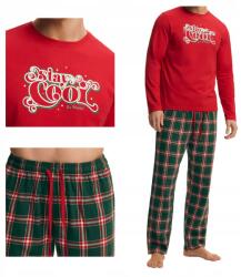 Henderson Férfi kényelmes pamut pizsama Nougat 43459 piros 3XL (43459-33X)