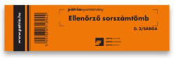 PÁTRIA Nyomtatvány ellenőrző sorszámtömb PÁTRIA D2 100 lapos 146x40 mm sárga (D.2/SÁRGA) - papir-bolt