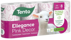 Tento Toalettpapír TENTO Family pink dekor mintás 8 tekercses 3 rétegű (229385/233370) - papir-bolt
