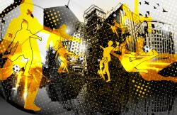 agmART Labdarúgó Fotótapéta Foci Karakterek 260x180 (Fototapety agmART)