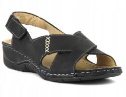Helios Női Szandál Helios 229-1 Fekete Bőr Kényelmes (229/1)