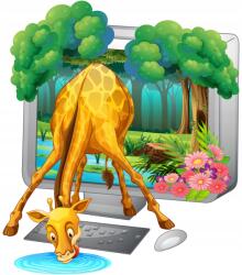 agmART Fotótapéta gyerekeknek Zsiráf Állatok ABLAK380x256 (Fototapety agmART)