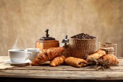 agmART Croissanty Kávé Fotótapéta Fa Asztal (Fototapety agmART)