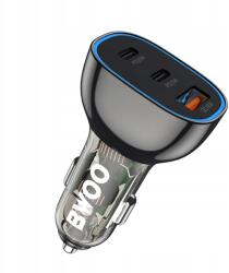 BWOO Pd autós töltő 2x Usb-c 1x Usb 68W fekete (BO-CC96)