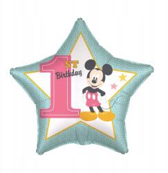 Amscan Disney Mickey Star Első születésnap fólia lufi 43 cm