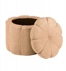 Butopêa Kerek puff, tágas, 52 literes tárolóval, lábtartó, barna, összeszerelést nem igényel, eco (DEHO-4540BAR)