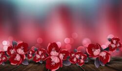 agmART Fotótapéta festői levelek deszka virágok 395x280 (Fototapety agmART)