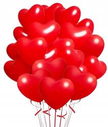  Latex Lufi Szív Szett Piros dekoráció 50 db Valentin Napi szív