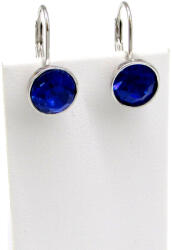 KEREK ezüst fülbevaló - 18 mm (indigókék) (2024092109)